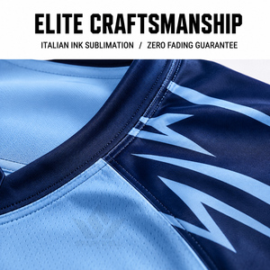 Camiseta de Rugby Personalizada para Hombre, Azul Claro, Manga Corta, Sublimada, Transpirable, Ajuste Atlético, Ropa Deportiva de Equipo - Product Image 4