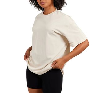 T-shirt en coton pour femme, coupe ample et décontractée, manches courtes, col rond, confortable, streetwear, fabricant OEM ODM, vente en gros - Product Image 4