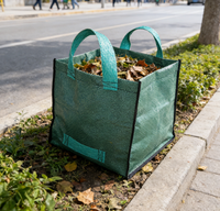 Sacs poubelles de cuisine grand format, robustes, en plastique vert, avec poignées tissées, pour feuilles d'automne et déchets de jardin, épaisseur 0,1 mm, 100-180 g/m²
