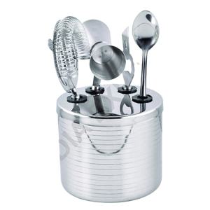 Ensemble d'outils de bar en acier inoxydable pour voyager Accessoires pour le vin en métal et ensemble d'outils de barman avec fonction d'enroulement - Product Image 1