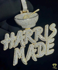 Luxury Custom Name Necklace Moissanite Diamond Pendant Hip Hop Streetwear Jewelry For Men - Product Image 1