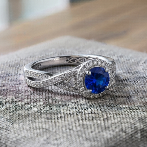 Anillo de Compromiso de Lujo con Zirconia Azul Ovalada, Certificado IGI, Banda Nupcial con Pavé, Chapado en Rodio, Plata 925, Joyería para Mujer - Product Image 4