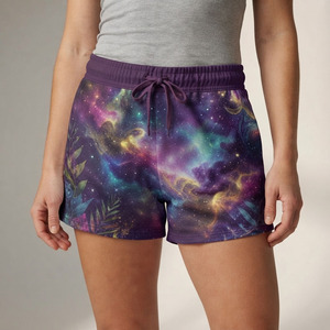 Women's Sublimation <b>Fleece</b> Hot <b>Shorts</b> Mid Waist Drawstring Knitted Polyester Breathable Casual Gym Streetwear Ladies <b>Shorts</b> - Product Image 6