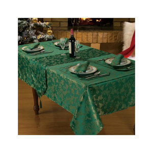 Handwoven 100% Cotton Embroidered Striped Leaves Customizable <b>Square</b> <b>Tablecloth</b> Minimalist Home Dining Cover Washable - Product Image 3