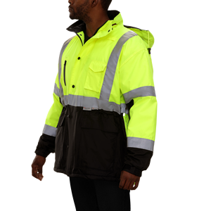 Veste de travail de sécurité industrielle en gros avec bandes réfléchissantes 3M, orange fluorescent, uniforme de garde de sécurité robuste - Product Image 3