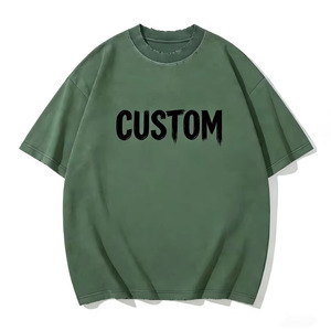 T-shirt surdimensionné personnalisé avec impression sérigraphique, effet vieilli, tissu 100% coton confortable, pour un look décontracté ou streetwear, unisexe. - Product Image 2