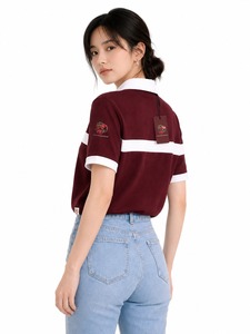 Wholesale Custom Logo Women <b>Polo</b> Shirt Letter Printed Breathable Summer Casual Slim <b>Tops</b> <b>Ladies</b> <b>Polo</b> <b>Neck</b> Half Sleeve Blouses - Product Image 4