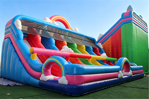 LilyToys Toboggan gonflable arc-en-ciel multi-voies, château gonflable en PVC, équipement <span class=keywords><strong>de</strong></span> parc d'attractions pour événements - Product Image 4