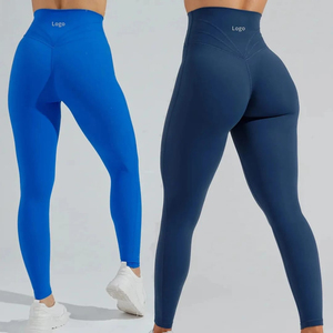 Women's Quick Dry Yoga <b>Leggings</b> High Waist 100% Cotton <b>Silk</b> and Spandex Skinny Fit for Gym Seasonal Knitted Fabric with Logo - Product Image 4