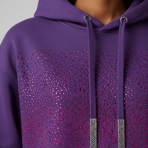 Sudadera con Capucha de Felpa Francesa de 500 g/m² con Pedrería para Hombre, Logotipo Personalizado, Lavado Ácido, Estilo Oversize, Streetwear OEM - Product Image 2