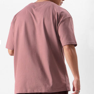 Custom Color 100% Cotton Knitted Heavy <b>Weight</b> Regular Fit Eco-Friendly Breathable Streetwear Custom <b>Blank</b> Men's T-Shirt - Product Image 3