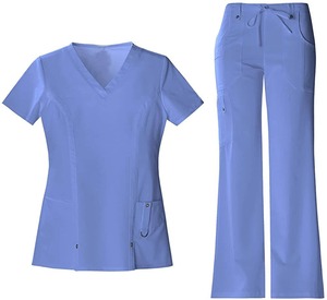 Conjuntos de Uniformes Médicos Unisex Personalizados al por Mayor para Enfermeras, de Spandex y Poliéster, para Uso Hospitalario, con Detección de Agujas y Fusión sin Costuras - Product Image 1