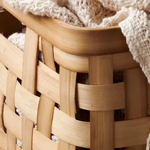 Cesta de Bambú Natural, Organizador de Cocina, Contenedores de Almacenamiento, Caja Tejida para Alimentos, Organizadores para el Hogar y Jardín, Artículos Decorativos para el Hogar - Product Image 2