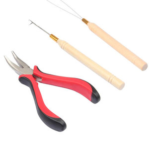 Kit d'outils complet de qualité supérieure pour extensions de cheveux, pinces professionnelles pour extensions de cheveux, aiguilles de tirage, micro-perles doublées de silicone, boucles - Product Image 6