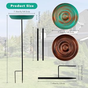 Fabricant fiable de bains d'oiseaux décoratifs en métal avec un design élégant en forme de bol pour patio, jardin et alimentation des oiseaux. - Product Image 2