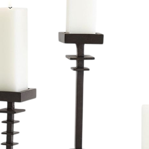 Support de bougie décoratif en métal pour la décoration de la maison, support de pilier décoratif de qualité supérieure, aluminium coulé noir, fait main, personnalisé - Product Image 4
