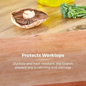 Planche à découper rectangulaire en bois, épaisse, robuste, compatible couteaux, surface lisse, idéale pour la découpe quotidienne, le service et la préparation culinaire - Product Image 3