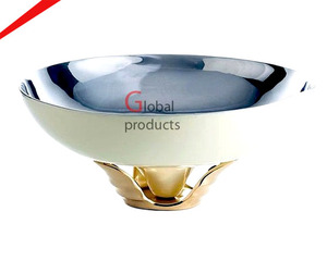 Metal Fruit Bowl Silver Finished Food Serving Classic Modern Bowl Food Serving Bowl Metal <b>Plain</b> Decorative Salad - Product Image 2