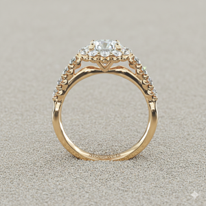 Bague de fiançailles en forme de halo de diamant festonné - Product Image 2