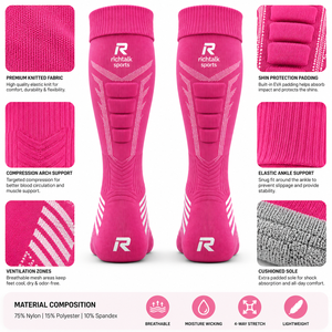 Calcetines Deportivos RICHTALK SPORTS para Hombre, Cómodos, de Alto Rendimiento, hasta la Rodilla, Transpirables, de Secado Rápido, Ecológicos, para Fútbol - Product Image 6
