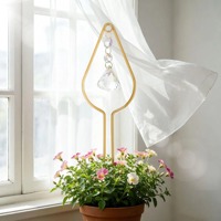 Attrape-soleil en forme de plante courbée pour fenêtre, balcon, jardin, décoration suspendue avec cristaux réfléchissants, élément décoratif élégant pour la maison