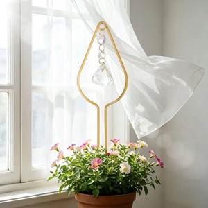 Curved Shape Planter Sun Catcher For <b>Window</b> Balcony Garden Hanging Decor With Crystal Light <b>Catching</b> Stylish Home Accent Piece - Product Image 3