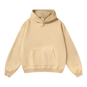 Premium 100% Cotton Heavyweight Men’s <b>Spray</b> Washed Rhinestone Design Hoodies Custom OEM Streetwear Manufacturer Stylish Design - Product Image 4