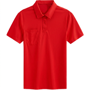 Polo à manches courtes pour homme, couleur unie, violet, avec poche poitrine, tissu tissé décontracté, coupe classique - Product Image 4