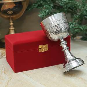 Calice en laiton gravé à la main personnalisé pour mariage, coupe à vin décorative, boîte en velours, cadeau de mariage, vaisselle de luxe - Product Image 3