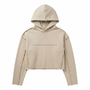 เสื้อฮู้ดครอปท็อปผู้หญิง แฟชั่นลำลอง สตรีทแวร์ มีฮู้ด สไตล์เทรนดี้ รับผลิตตามแบบ OEM ODM ขายส่ง - Product Image 1