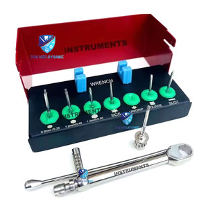 Dom Med Dynamics Custom-Logo Universal Ergonomic Manual Dental Implant <b>Drivers</b> <b>Set</b> | Prosthetic Implant Screwdriver Kit 3-Year - Product Image 1