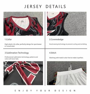 Ensemble d'uniformes de basketball personnalisés sublimés, maillot sans manches à col en V, pantalon, kit en polyester à séchage rapide, pour adultes, toutes saisons - Product Image 3