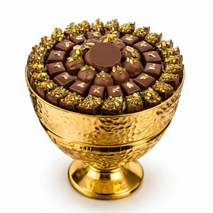 Elegante Soporte Dorado Metálico para Tazón de Chocolate, Plato Premium para Servir Dulces y Golosinas, Decoración Ornamentada para Mesa de Boda y Ramadán - Product Image 3