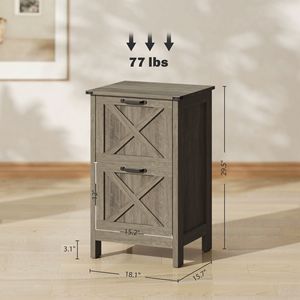 "Distressed Gray Rustic Farmhouse <b>File</b> Cabinet 2-Drawer A4/Letter Size Office <b>Storage</b>" - Product Image 3