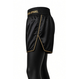 Muay Thai Boxing <b>Shorts</b> Satin MMA <b>Kickboxing</b> Training Trunks Unisex Adults Stretch Front Professional Performance Breathable - Product Image 6