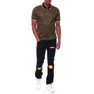 Camiseta Polo Sublimada de Color Marrón 100% Algodón para Hombre, Corte Holgado, Impresa, de Secado Rápido, Material de Poliéster Liso - Product Image 4