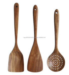Ustensiles et appareils de cuisine Spatule Pelle à trous Cuillère à trous Cuillères Accessoires Outils de cuisine en bois - Product Image 4