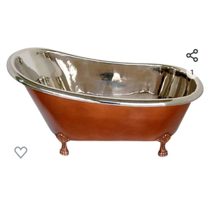 Awesome Design Copper Bathtub Freestanding Eco-friendly Silver Finish Large Size Metal Bathtub for Bathroom Use On Sale - Product Image 5