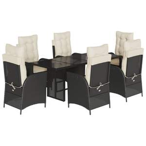 Juego de Comedor para Jardín en Blanco Crema y Negro - Product Image 2