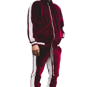 Men Velour Tracksuit Set Premium Soft Touch Jacket Jogger Pants Casual <b>Athletic</b> Sportswear - Product Image 5