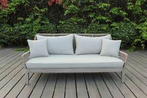 <b>Outdoor</b> <b>Rattan</b> <b>Sofa</b> Set with High-Density Foam Cushions Tropical Garden Furniture Water Proof Design - Product Image 6