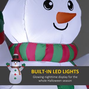 Pupazzo di Neve Gonfiabile di 1,8 Metri con Luci LED per Decorazioni Natalizie da Interno/Esterno, Giardino e Feste - Product Image 4