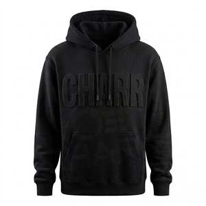 Pullover Plain Bulk Hoodie Manufacturers Heavy Weight No <b>String</b> Cotton French Terry Seamless <b>Hoodies</b> with Custom Embossed Print - Product Image 1