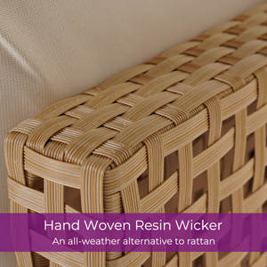 Ensemble de 2 meubles de patio en osier sans accoudoirs, canapé et table basse - Product Image 6