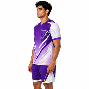 Camiseta de Fútbol Premium Plus Size Personalizada, Cuello en V, Manga Corta, Transpirable, 100% Poliéster, Uniforme Deportivo para Equipo - Product Image 5