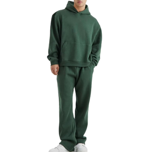 Conjuntos Deportivos Unisex 100% Algodón, Sudadera de Forro Polar Grueso de 500 GSM, Cómodos Conjuntos de 2 Piezas, Conjuntos Deportivos Personalizados para Hombre - Product Image 1