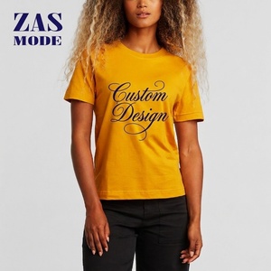 Camiseta larga con estampado personalizado para mujer, ropa de vestir de manga corta, informal, de algodón, para verano, nueva - Product Image 1