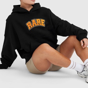Sweat-shirt unisexe à capuche avec lettres brodées, en molleton épais, broderie en chenille effet serviette, épaules tombantes, coupe ample, vente en gros - Product Image 6