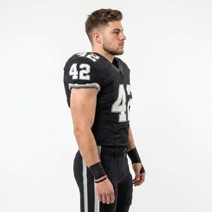 Produit de premier rang, uniformes de football américain, imprimés par sublimation, devant court, respirant, écologique, unisexe, 100% polyester, adultes - Product Image 3