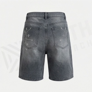 Shorts en jean décontractés vintage pour femmes, avec boutons décoratifs, confortables pour le fitness, couleur personnalisable, coupe élégante pour le quotidien - Product Image 2